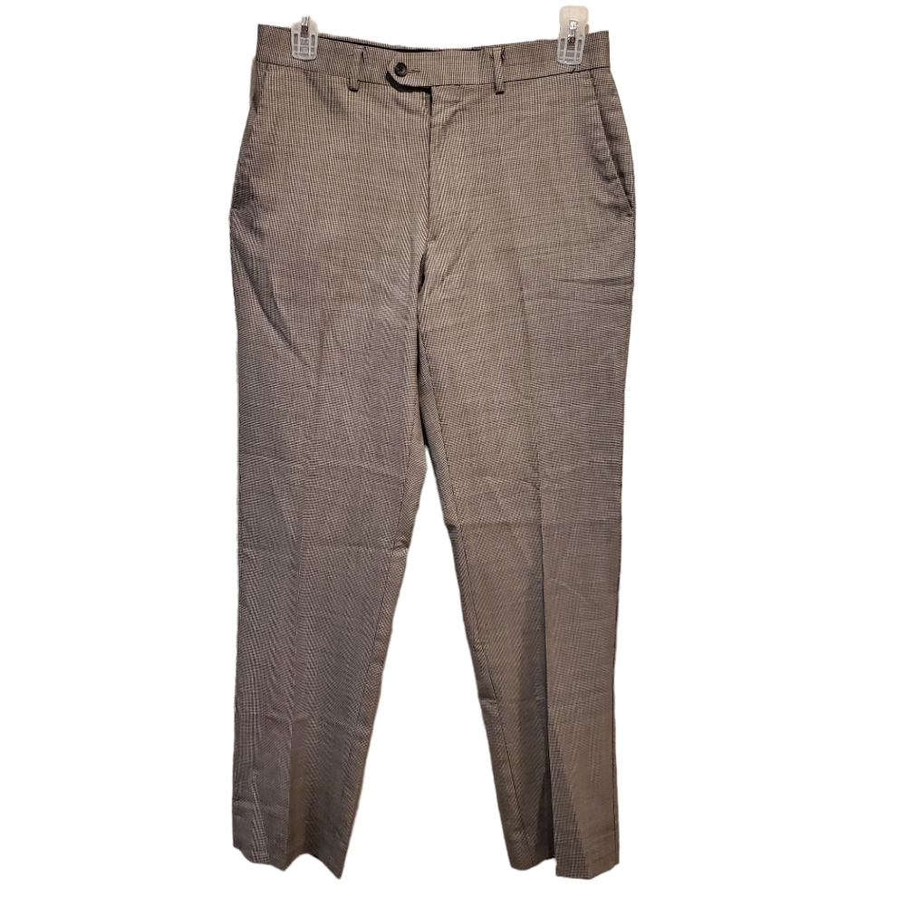 Perry Ellis Women's 32x32 Dress Trousers Pants Green 100% Wool Pleated